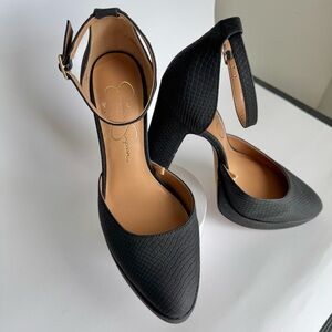 Elegant Black Ankle Strap Heels